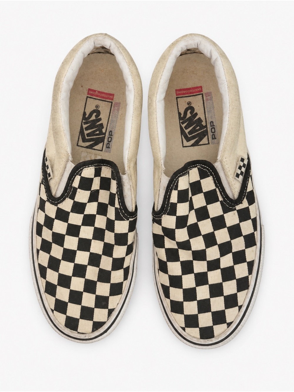Vans Cream Canvas Sneakers with Black Trim